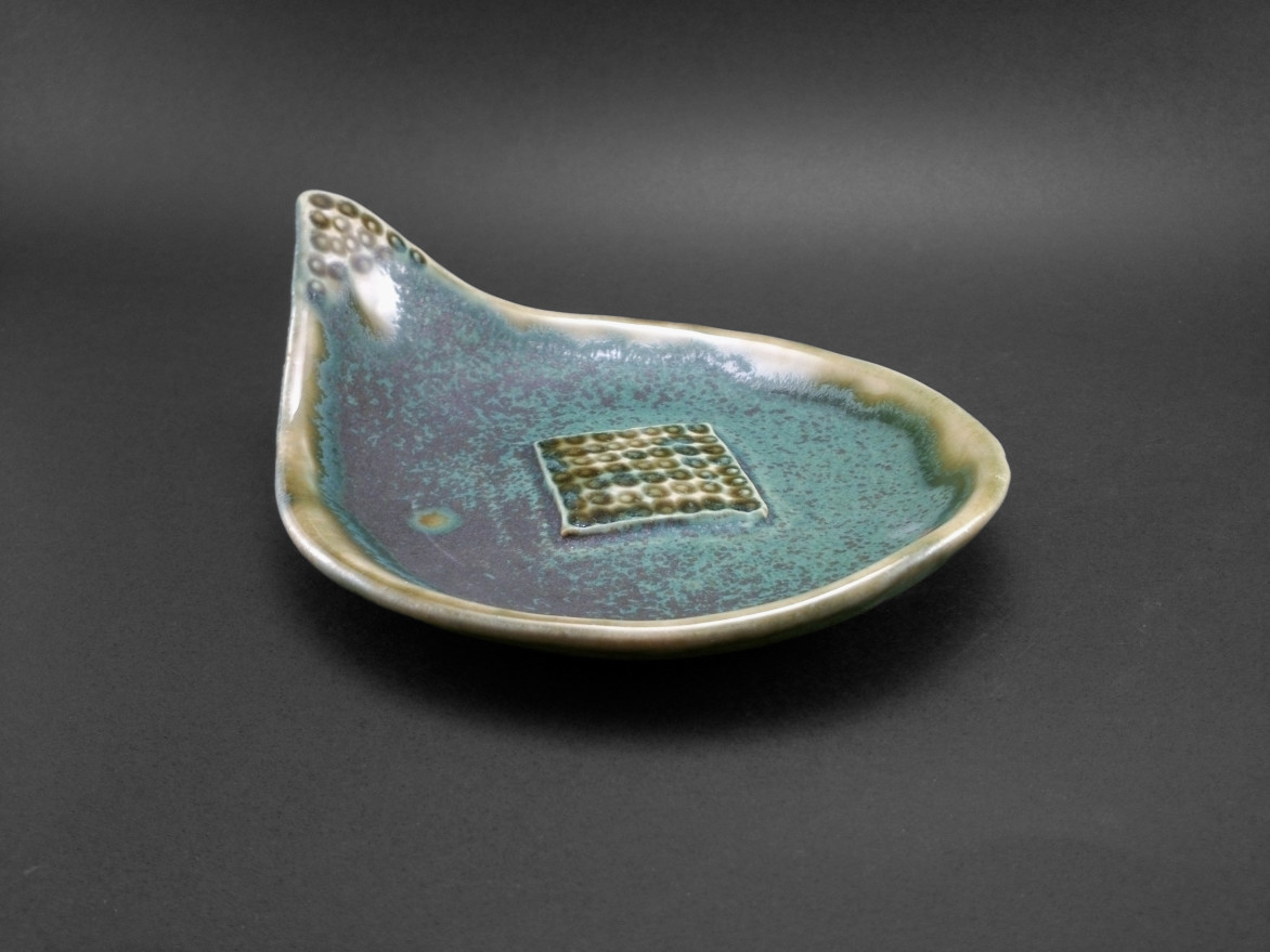 Chrysocolla Soap Dishes • Unique Raku Pottery and Ceramics by Ildikó