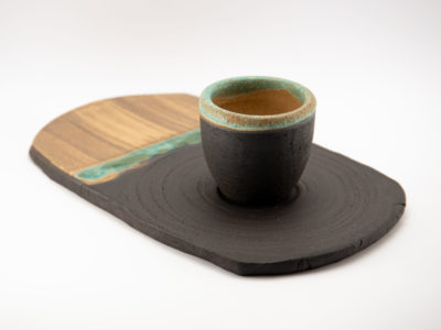 Espresso Cup with Plate from the Neolithic series - Ildikó Károlyi