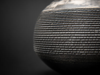 Alien Spaceship: Whispering Globe grooves by Ildikó Károlyi ceramics