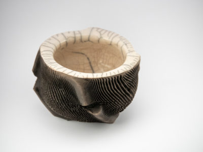 Raku Ceramic Bonsai Pot top view - Ildikó Károlyi ceramics