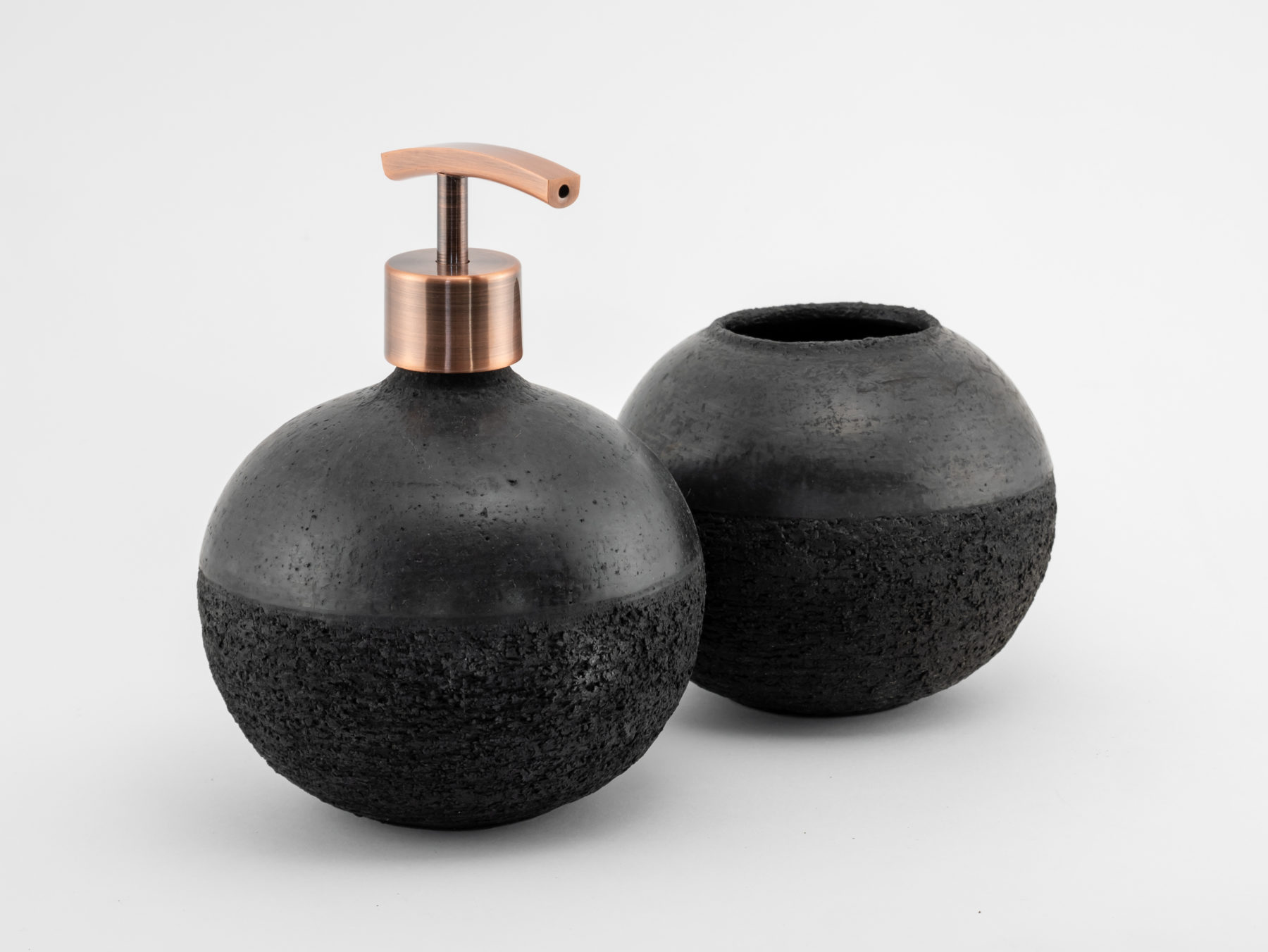Gunmetal Black Raku Ceramic Bathroom set • Unique Raku Pottery and ...