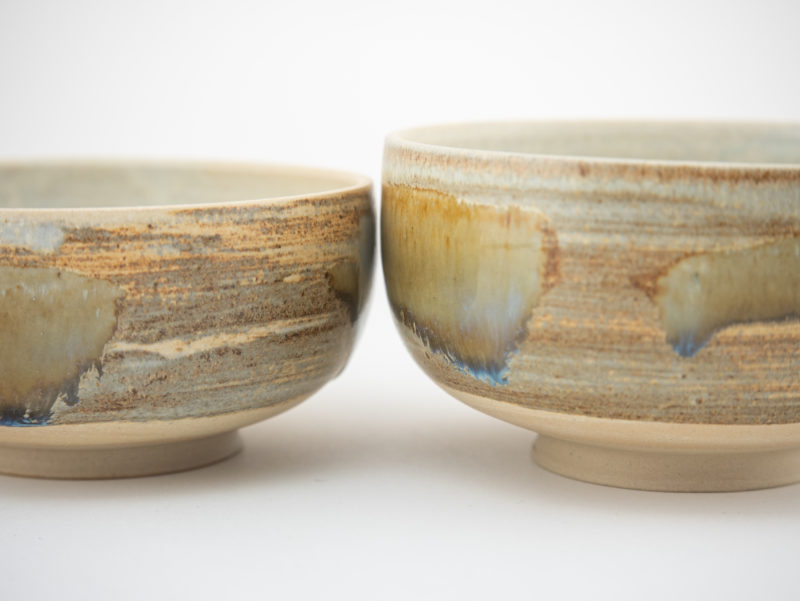 Tea Bowls with Wild-clay Glaze by Ildikó Károlyi