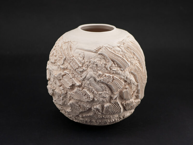 Between Spaces ceramic vessel back by Ildikó Károlyi